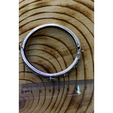 Agai Silver Yakut ve Markazit Taşlı Gümüş Bilezik Kelepçe