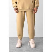 Yakamel Erkek Vizon Oversize 3 Iplik Eşofman Altı