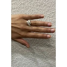 Agai Silver Sarmaşık Model Zirkon Taşlı Gümüş Kadın Yüzük