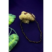 Agai Silver Kahverengi Orijinal Damla Kehribar Çocuk Bebek Kolyesi