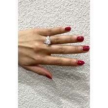 Agai Silver Ters Rüzgar Gülü Model Telkari El Işçiliği Gümüş Kadın Yüzük