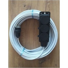 Ogs 3x1.5 Ttr 40 Metre Çok Telli Beyaz Renk Izolasyonlu Topraklı Üçlü Grup Priz Seyyar Uzatma Kablosu