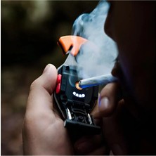 abnturk Çok Fonksiyonlu Mini LED Lamba Anahtarlık ve Çakmak USB Şarjlı Kamp Için Taşınabilir Tam 7 Modlu