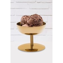Özburak Gold Çelik Ayaklı Lokumluk Ikramlık Sunumluk & Dondurmalık 8x8 cm