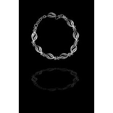 Agai Silver Dizili Yaprak Model Telkari El Işçiliği Gümüş Bileklik