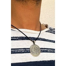 Agai Silver Kelime-I Tevhid Yazılı Hilal Figürlü Erkek Gümüş Kolye