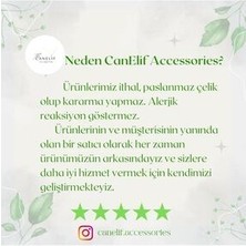 Canelif Accessories Bombeli Oval Kalın Çelik Halka Küpe