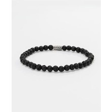 Meks Jewels 26,65 Karat Doğal Volkan Taşı Gümüş Erkek Bilekliği