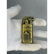 Hk Gift Shop Monasima Metal Gold Renkli Aslan Başlı Türkiye Antalya Side Logolu Metal Manyetolu Çakmak
