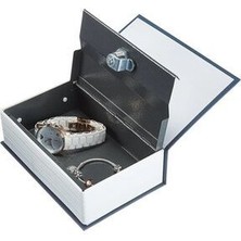 Store Anahtarlı Kitap Görünümlü Çelik Mini Kasa Altın Takı Kutusu Ev İçin Güvenli Kumbara
