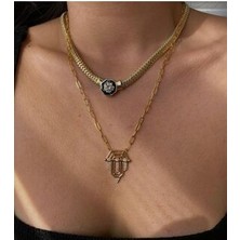 Stainles Steel Serenay Kolyesi Leyla Rozet Kolye