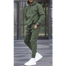 Yakamel Erkek 3 Iplik Haki Pırate Eşofman Takımı