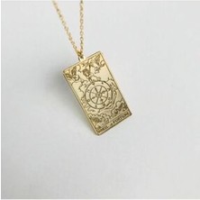Agai Silver 925 Ayar Gümüş Tarot (Wheel Of Fortune) Çarkıfelek Kolye