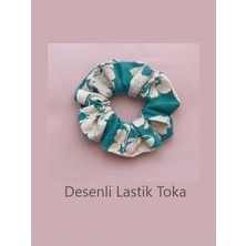 Bonvii Int Toka Kadın Saç Desenli Keten Lastik Toka