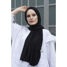 Nur Collection Kadın Tesettür Penye Siyah Şal