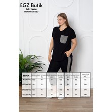 Egz Butik Cepli Kazayağı Desenli Kapri Takım