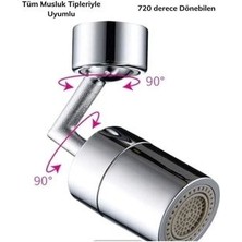 Alphom Dönebilen Su Tasarruflu Musluk Ucu Başlık Tüm Musluk Tipleri Uyumlu Montaj Aparatlı Musluk Başlığı