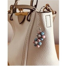 Bonvii Int Anahtarlık Taşlı Pembe Mavi Barbie Çiçek Çanta Aksesuarı