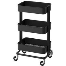 IKEA Raskog Siyah Servis Arabası 35 x 45 x 78 cm Kullanışlı Tasarım ve Fonksiyonel Depolama