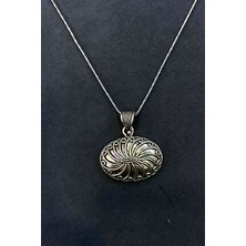 Agai Silver Oval Salyangoz Model Hasır Telkari El Işçiliği Gümüş Kolye