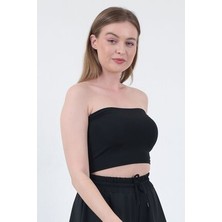 Ways Kadın Siyah Straplez Büstiyer Crop