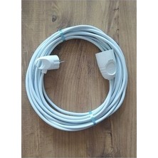 Ogs 3x1.5 Ttr 20 Metre Çok Telli Beyaz Renk Izolasyonlu Topraklı Nilson Tekli Seyyar Uzatma Kablosu