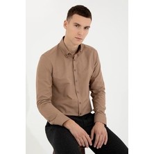 Pierre Cardin Erkek Acik Kahverengi Gömlek