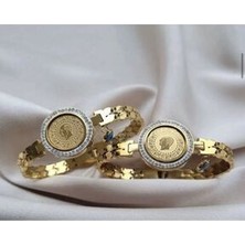Accessories Gold Renk Çeyrekli Çelik Kelepçe
