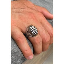 Agai Silver Ebced Hesabı Model El Işçilikli Gümüş Erkek Yüzük