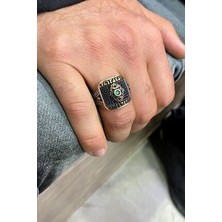 Agai Silver Fleur De Lis Zambak Işlemeli Mikro Zirkon Taşlı Gümüş Erkek Yüzük