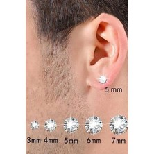 Agai Silver 925 Ayar Gümüş Zirkon Taşlı Erkek Küpe