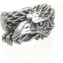 İdol Avm Kızgın Kartal Ayarlanabilir Motorcu Erkek Yüzük Takı Y24  T5