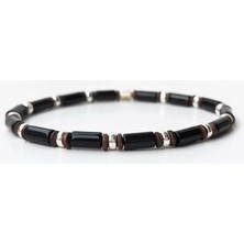 Meks Jewels Oniks Taşlı Gümüş Erkek Bilekliği