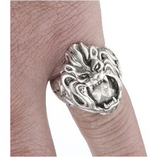 İdol Avm Aslan Kafası Ayarlanabilir Motorcu Erkek Yüzük Takı Y24  T5