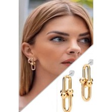 Diloshtrend Design Kadın Küpe Tiffany Blanca Gold