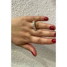 Agai Silver Beştaş Model Altın Kaplama Zirkon Taşlı Gümüş Yüzük