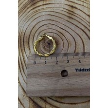 Agai Silver Halka Sarmaşık Model Altın Kaplama Şarnel 20 mm Kadın Gümüş Küpe