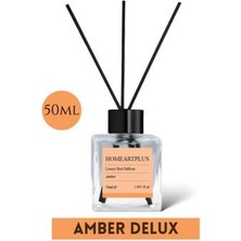 Home Art Plus Amber Kokulu Bambu Çubuklu Kare Oda Kokusu 50 ml