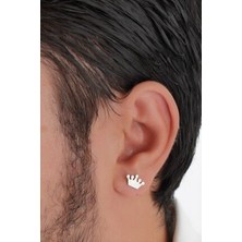 Agai Silver Taç Model Gümüş Erkek Küpe