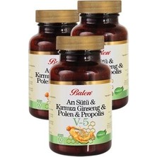 Balen 3 Kutu Arı Sütü Kırmızı Ginseng Polen Propolis Tablet V5 1015MGX60 Tablet Vita 5