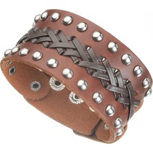 İdol Avm Motorcu Rock Erkek Bileklik Örgülü Deri Takı Aksesuar B24 T5