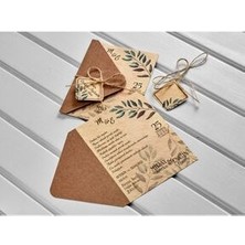 İklim Davetiye 10551 100 Adet Baskısız Davetiyeler Doğal Renk ve Ebatlarla