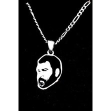 Agai Silver Ahmet Kaya Silueti Gümüş Gurmet Zincirli Kolye