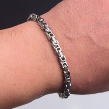 İdol Avm Erkek Bileklik Çelik Kral Ince Zincir Takı Aksesuar B24 T5