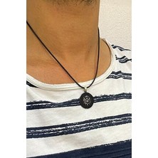 Agai Silver Osmanlı Sancağı Model Oksitli Gümüş Erkek Kolye