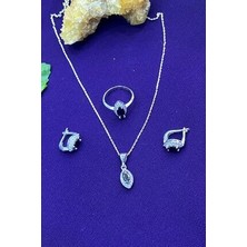 Agai Silver Mekik Model Zirkon Taşlı Gümüş Üçlü Set