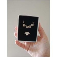 Edaco Kalpli Kolye Yüzük Seti Sevgililer Günü Hediyesi