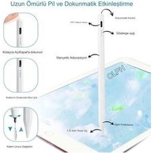 Gökmer Apple Ipad Pencil Tablet Kalemi Ipad7-8-9-10 Ipad Air3-4-5 Ipad Pro3-4-5-6 Ipad Mini Uyumlu Beyaz