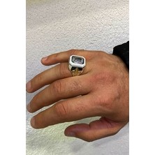 Agai Silver Fleur De Lis Zambak Işlemeli Zirkon Taşlı Gümüş Erkek Yüzük