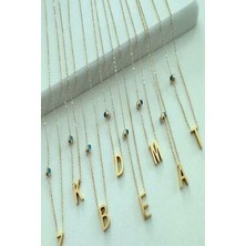 Dlk Takı Çelik Altın Kaplama Nazar Boncuklu Harf Kolye-Y Harfi